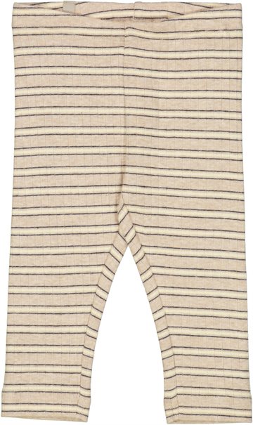Wheat - Jersey Leggings // Oat melange stripe 